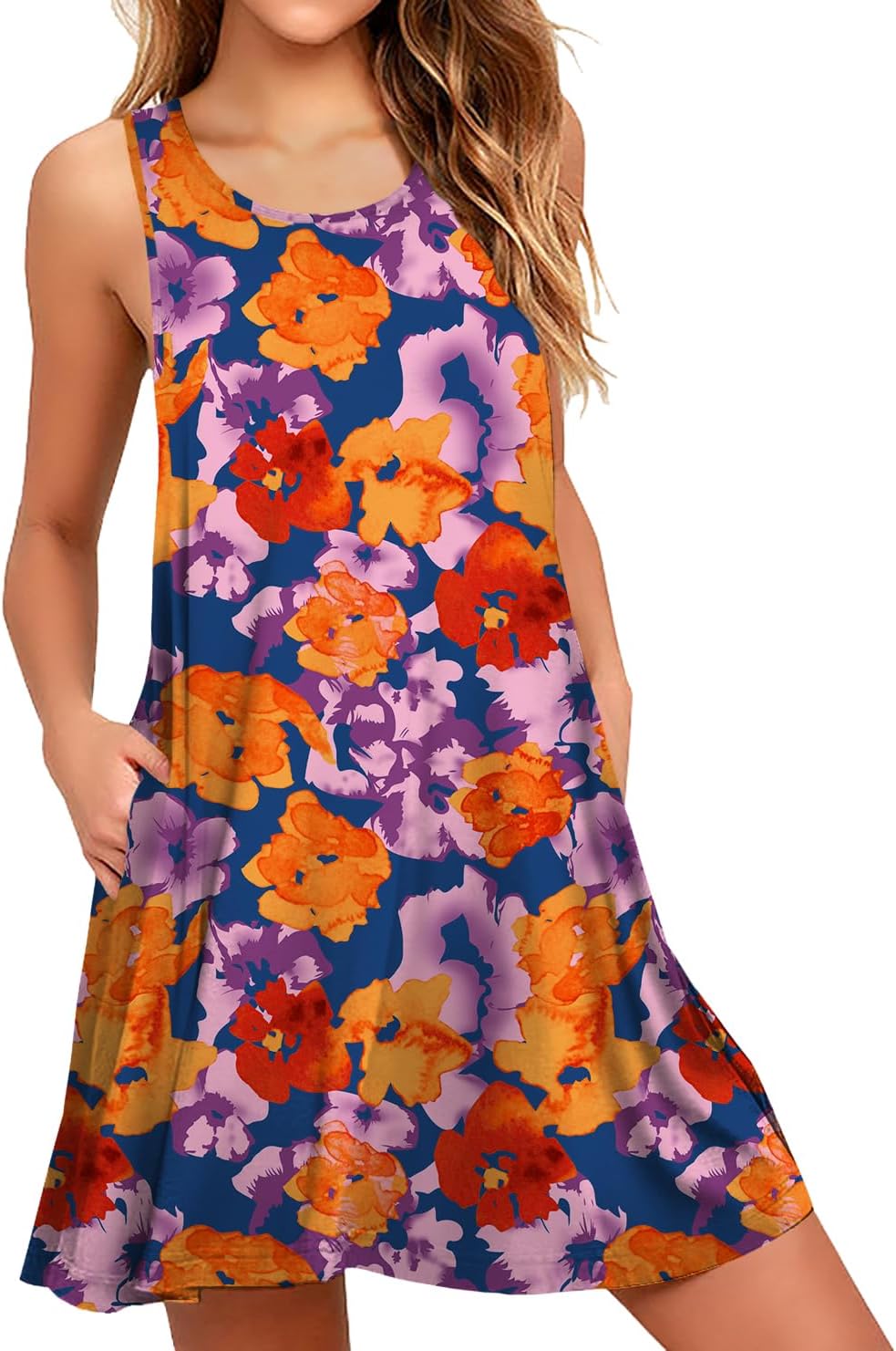 WEACZZY Women Summer Casual Swing T Shirt Dresses Beach Cover up Loose Dress