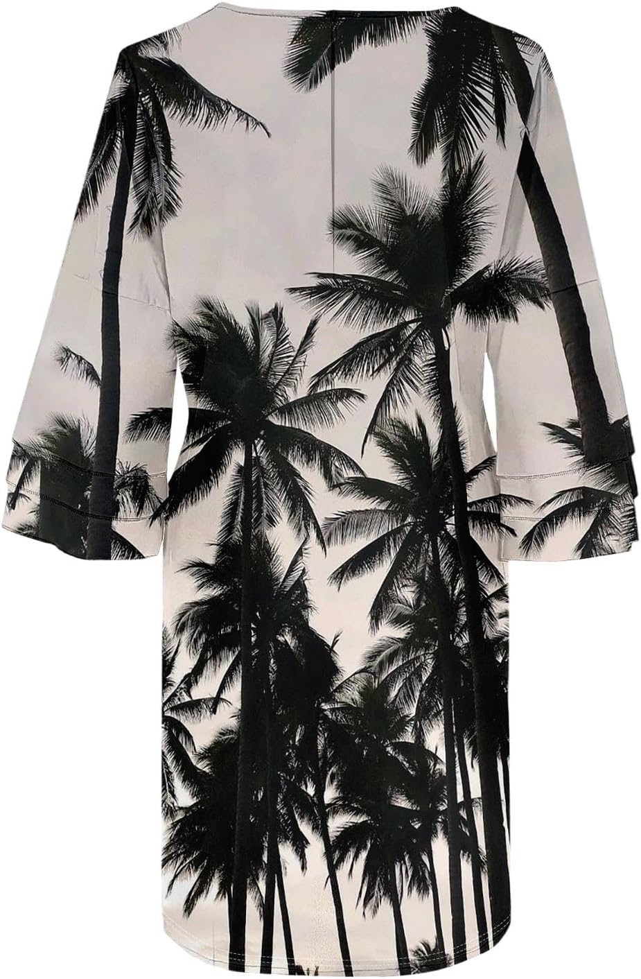 Beach Dresses for Women,2025 Summer Trendy Floral Print Boho Dress,Casual Loose V Neck Bell 3/4 Sleeve Mini Dress