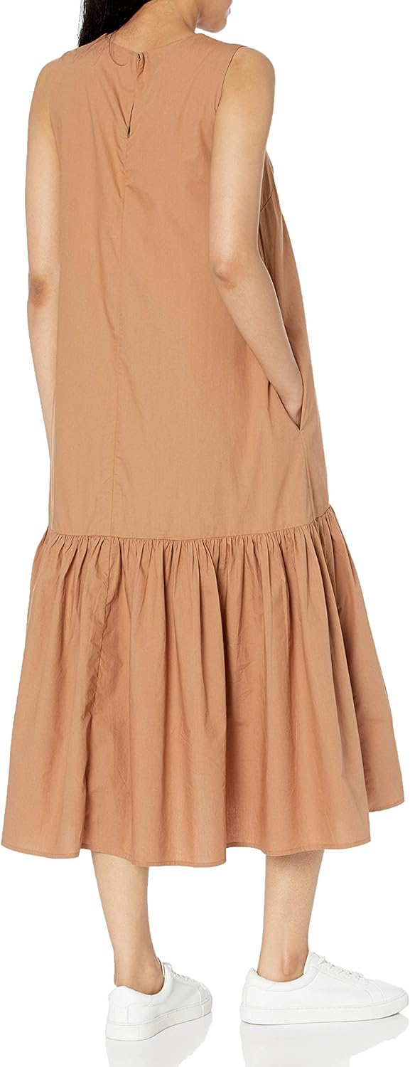 The Drop Women's Ilana Loose Sleeveless Wide-Hem Poplin Maxi Dress