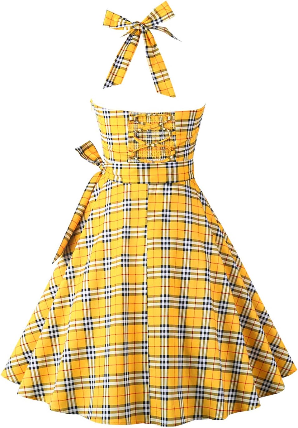 Topdress Women'sVintage Polka Audrey Dress 1950s Halter Retro Cocktail Dress