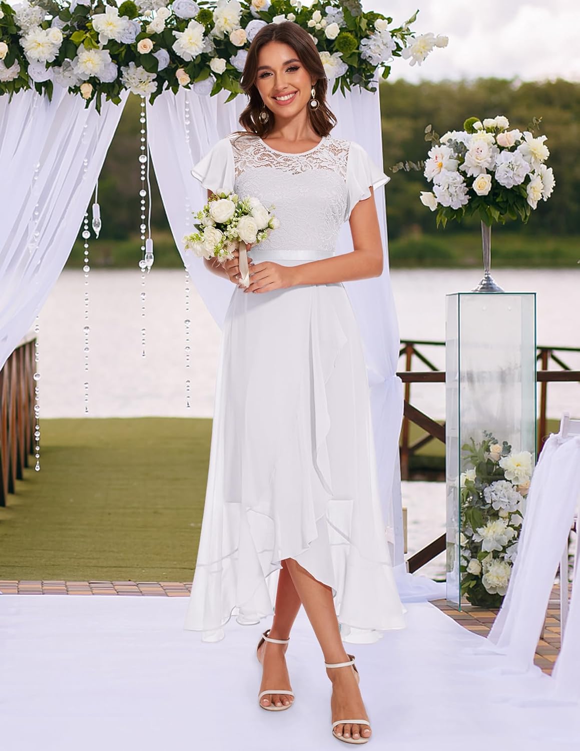 BeryLove Formal Dresses for Women 2025 Wedding Guest with Slit Cocktail Elegant Lace Long Prom Dress
