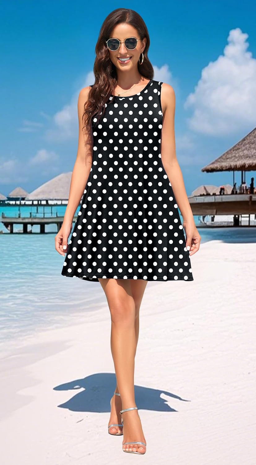 WEACZZY Women Summer Casual Swing T Shirt Dresses Beach Cover up Loose Dress