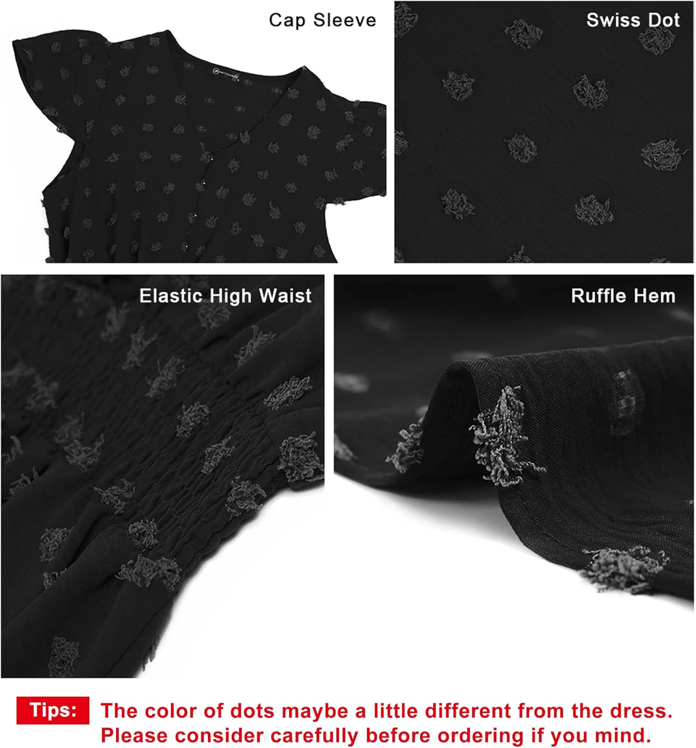 PRETTYGARDEN Womens Dresses 2025 Summer Maxi Dress Boho Short Sleeve V Neck Swiss Dot Ruffle Tiered Smocked Flowy Long Dress
