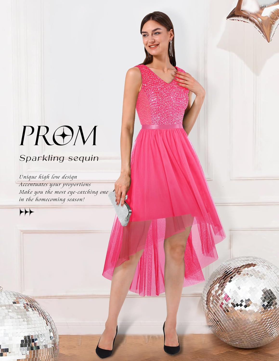 BeryLove Cocktail Prom Dresses 2025 Formal Wedding Guest Dresses Sleeveless Lace High Low Homecoming Dress