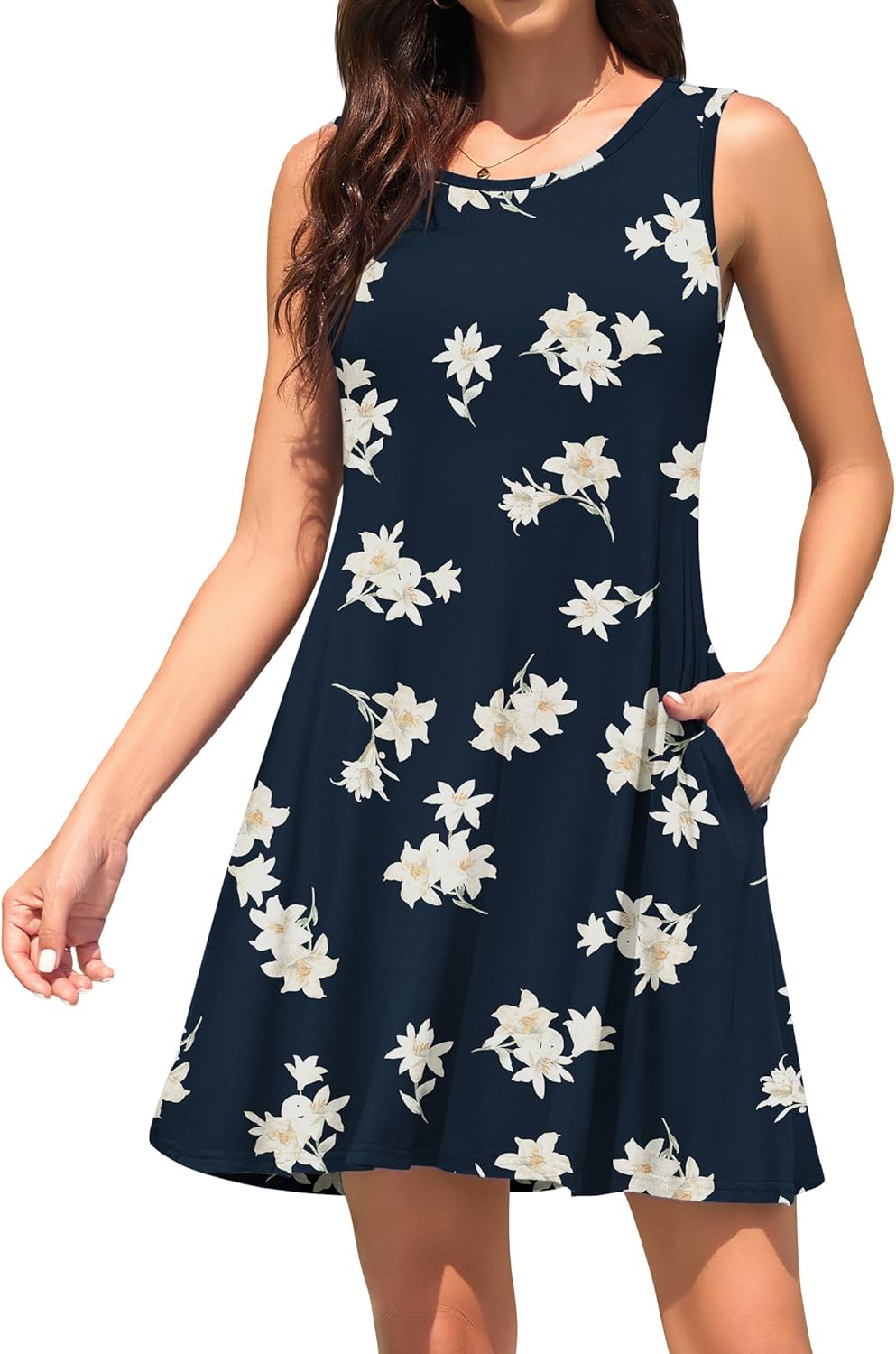 WEACZZY Women Summer Casual Swing T Shirt Dresses Beach Cover up Loose Dress
