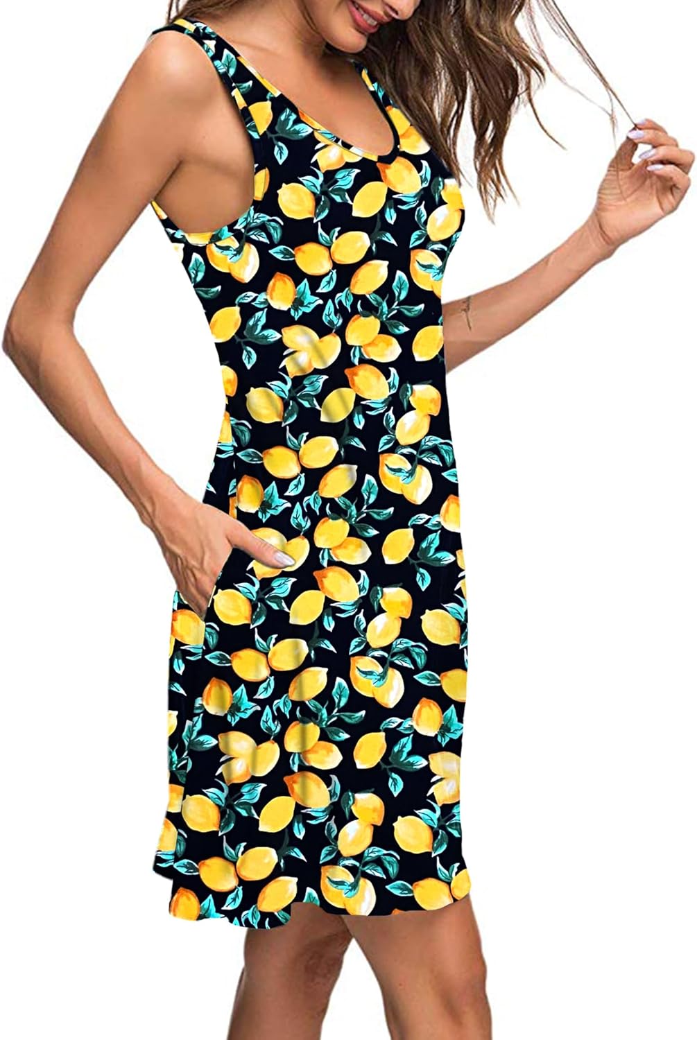 MISFAY Women's Summer Casual T Shirt Dresses Beach Cover up Tank Dress