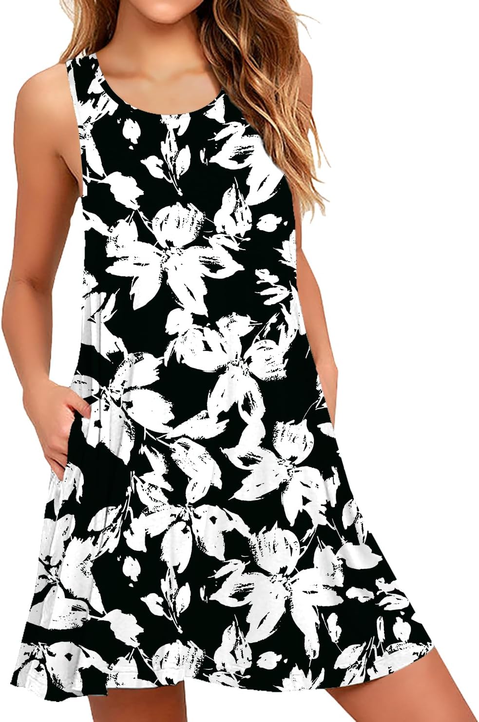 WEACZZY Women Summer Casual Swing T Shirt Dresses Beach Cover up Loose Dress
