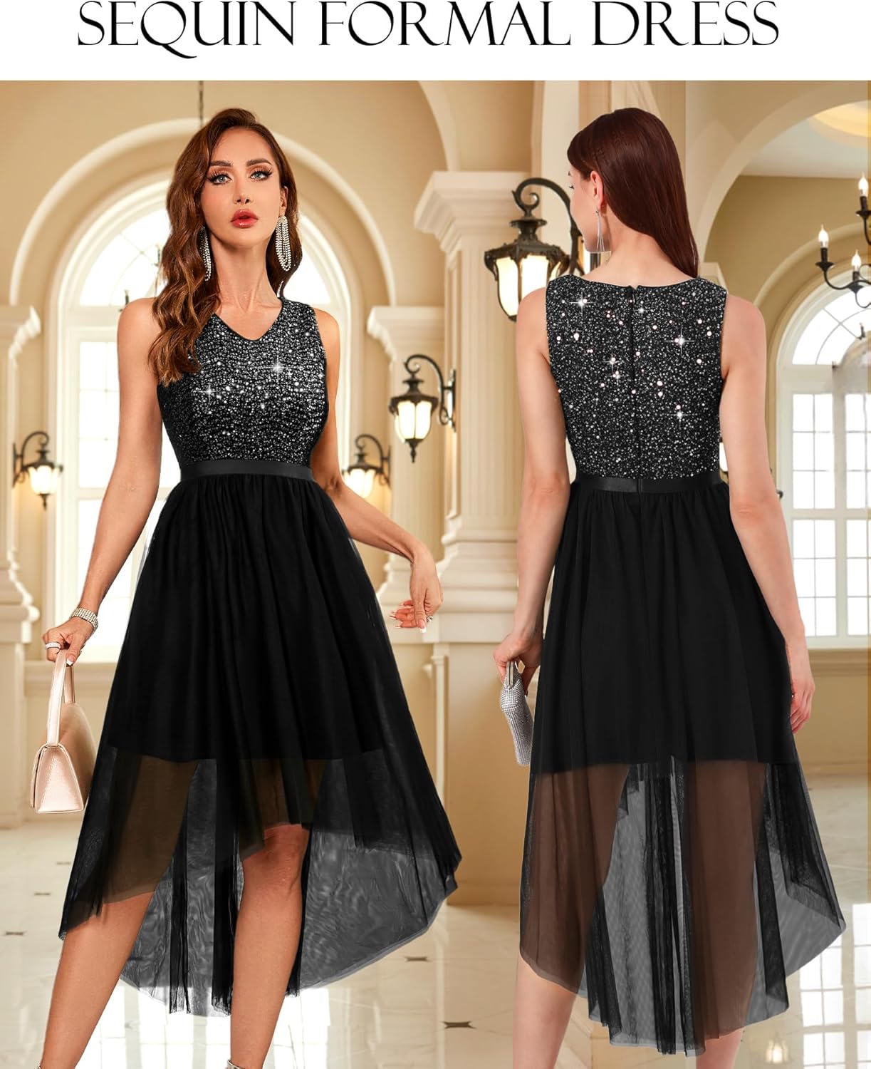 BeryLove Cocktail Prom Dresses 2025 Formal Wedding Guest Dresses Sleeveless Lace High Low Homecoming Dress