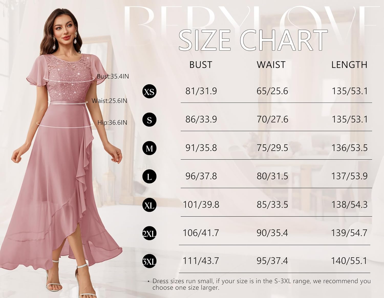 BeryLove Formal Dresses for Women 2025 Wedding Guest with Slit Cocktail Elegant Lace Long Prom Dress