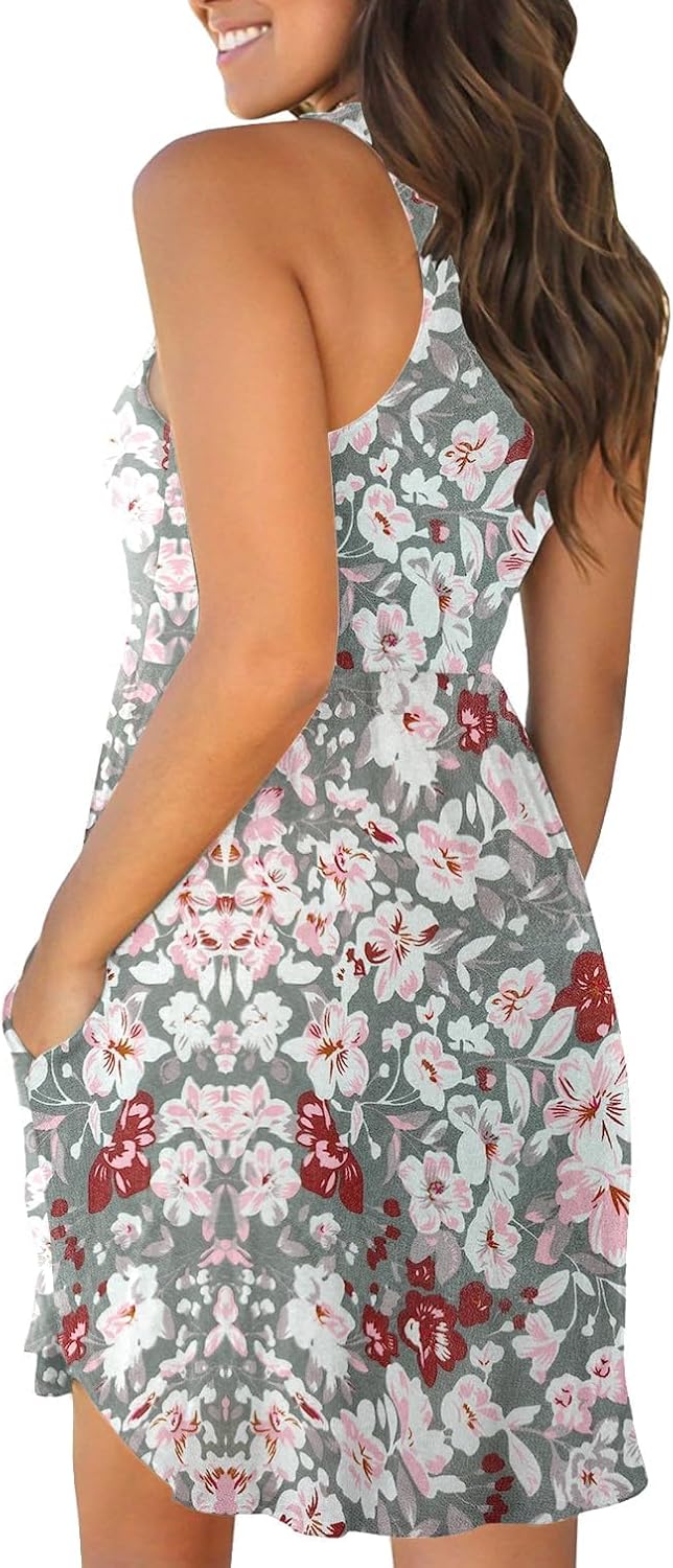 HiMONE Vacation Dresses for Women 2025 Summer Dress Women's Casual Sundresses Casual Beach Petite Sun Dress XS-2XL