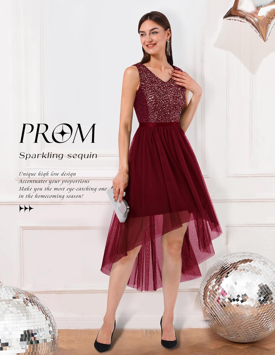 BeryLove Cocktail Prom Dresses 2025 Formal Wedding Guest Dresses Sleeveless Lace High Low Homecoming Dress