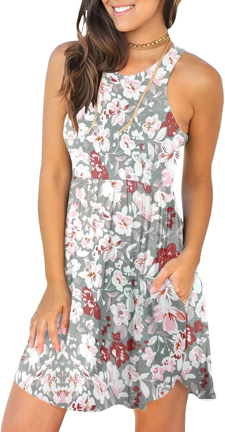 HiMONE Vacation Dresses for Women 2025 Summer Dress Women's Casual Sundresses Casual Beach Petite Sun Dress XS-2XL