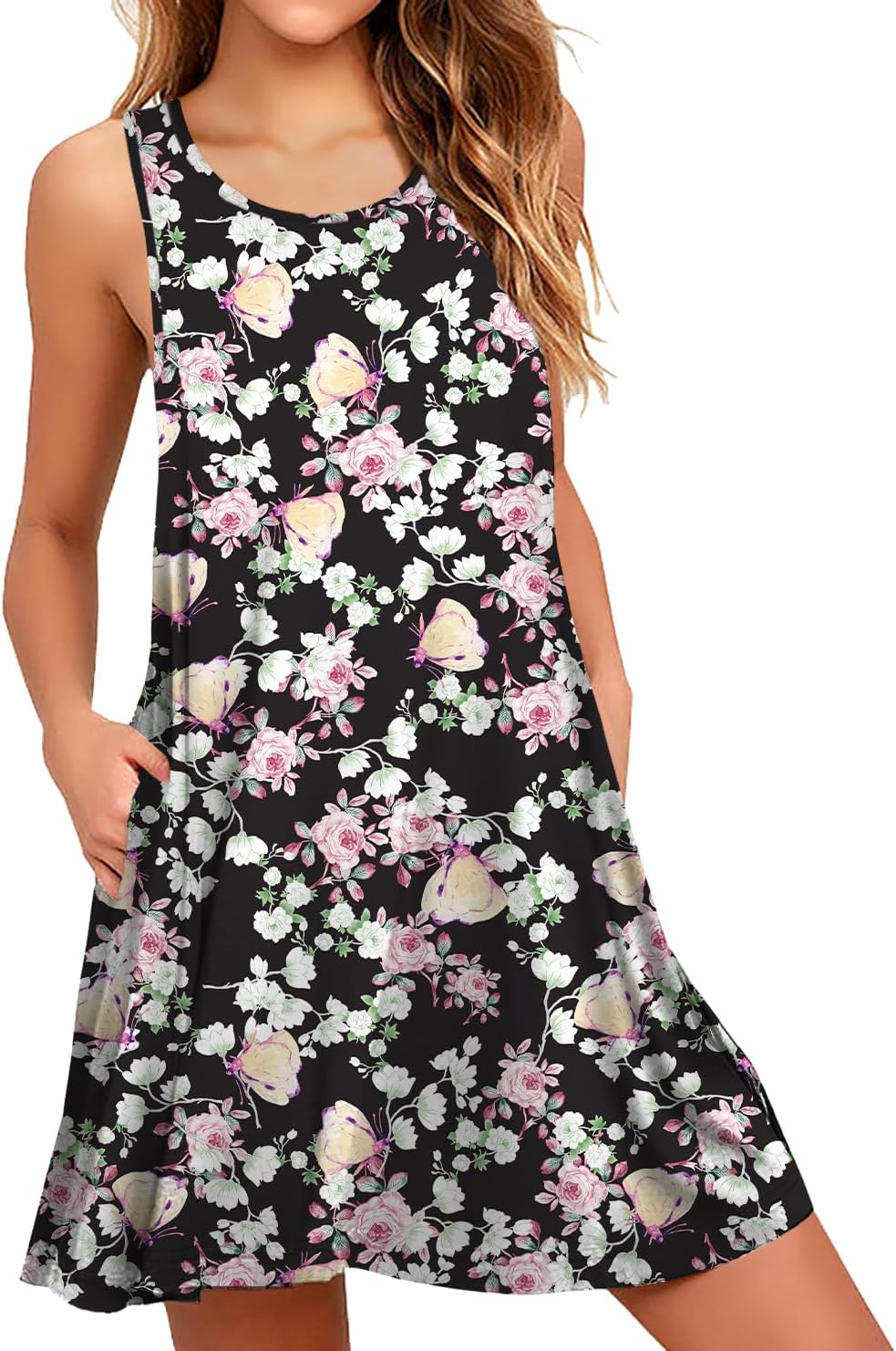 WEACZZY Women Summer Casual Swing T Shirt Dresses Beach Cover up Loose Dress