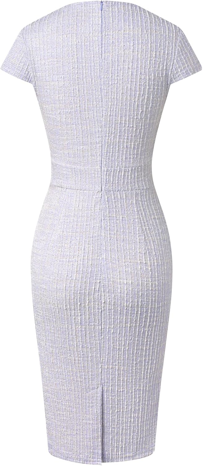 GRACE KARIN Women's Gorgeous Pencil Dress Cap Sleeve Tweed Pencil Dress for Work