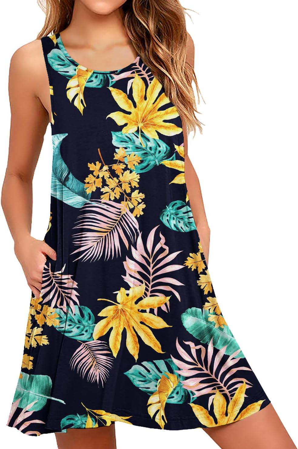 WEACZZY Women Summer Casual Swing T Shirt Dresses Beach Cover up Loose Dress