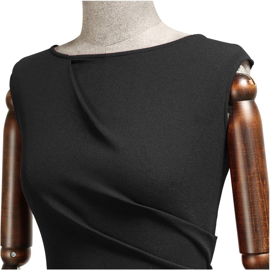 Miusol Women's Retro Ruffle Style Slim Work Pencil Dress
