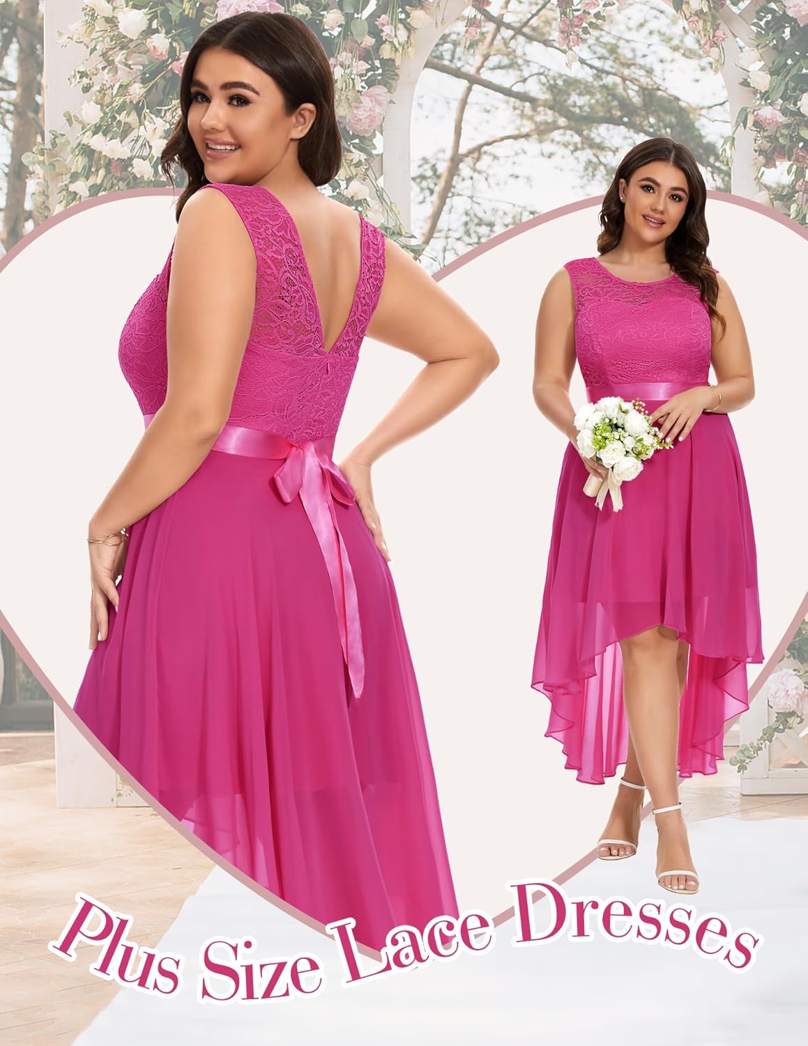 BeryLove Cocktail Prom Dresses 2025 Formal Wedding Guest Dresses Sleeveless Lace High Low Homecoming Dress