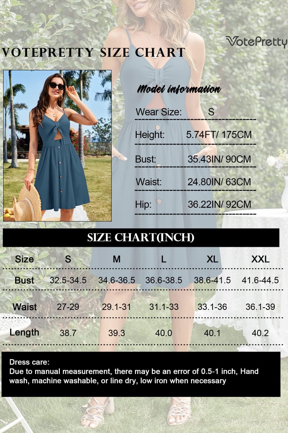 VOTEPRETTY Women's Summer Dresses Spring Sundresses Beach Clothes Outfit Vacation 2024 V Neck Casual Tropical Resort Hawaiian