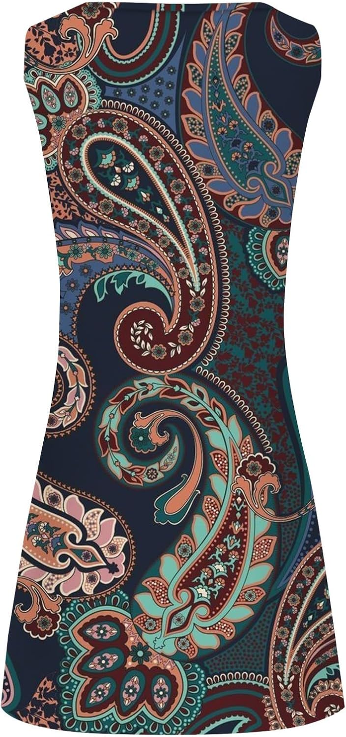 Summer Dresses for Women 2025 Vacation Beach Casual Vintage Midi Sundresses Sexy Sleeveless V Neck Boho Tank Dress