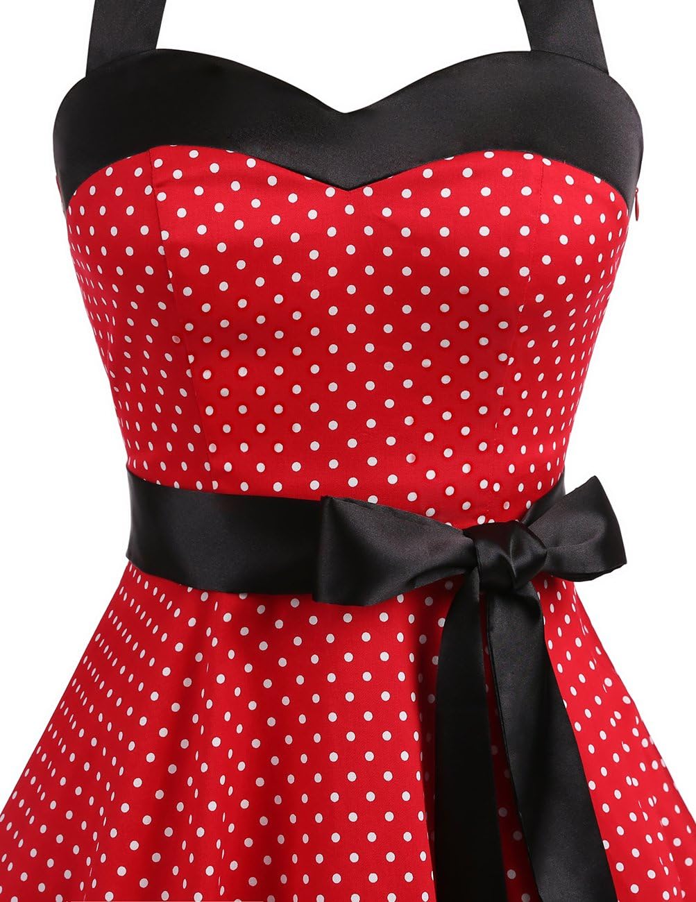 DRESSTELLS Women's Vintage 1950s Cocktail Party Dress Retro Wedding Guest Halter Rockabilly Swing Dresses
