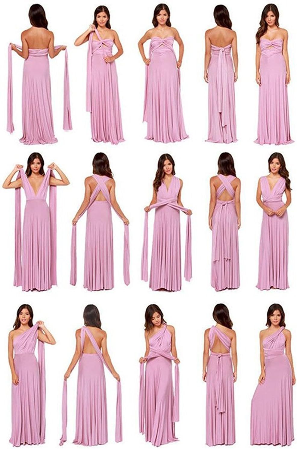 Womens Transformer Evening Dress Maxi Cocktail Wrap Convertible Multi Way Floor Long Formal Gown