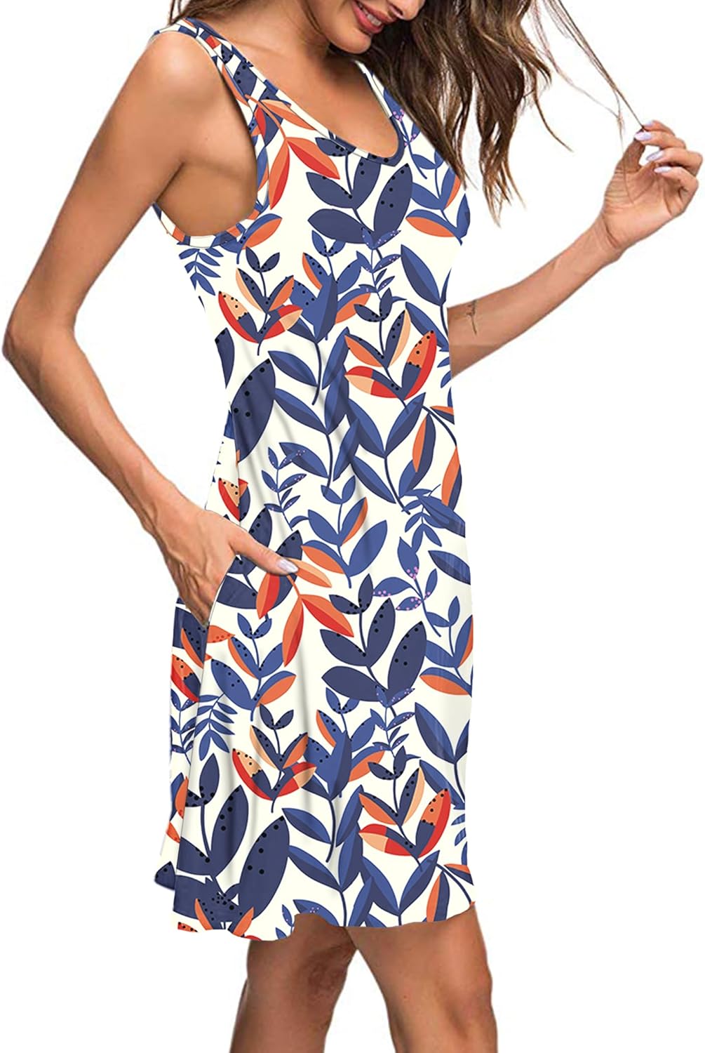 MISFAY Women's Summer Casual T Shirt Dresses Beach Cover up Tank Dress