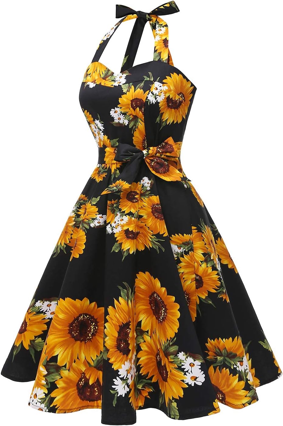 Topdress Women'sVintage Polka Audrey Dress 1950s Halter Retro Cocktail Dress