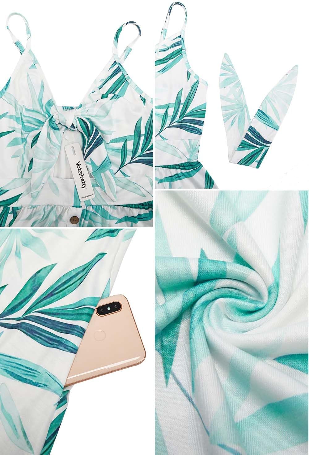 VOTEPRETTY Women's Summer Dresses Spring Sundresses Beach Clothes Outfit Vacation 2024 V Neck Casual Tropical Resort Hawaiian