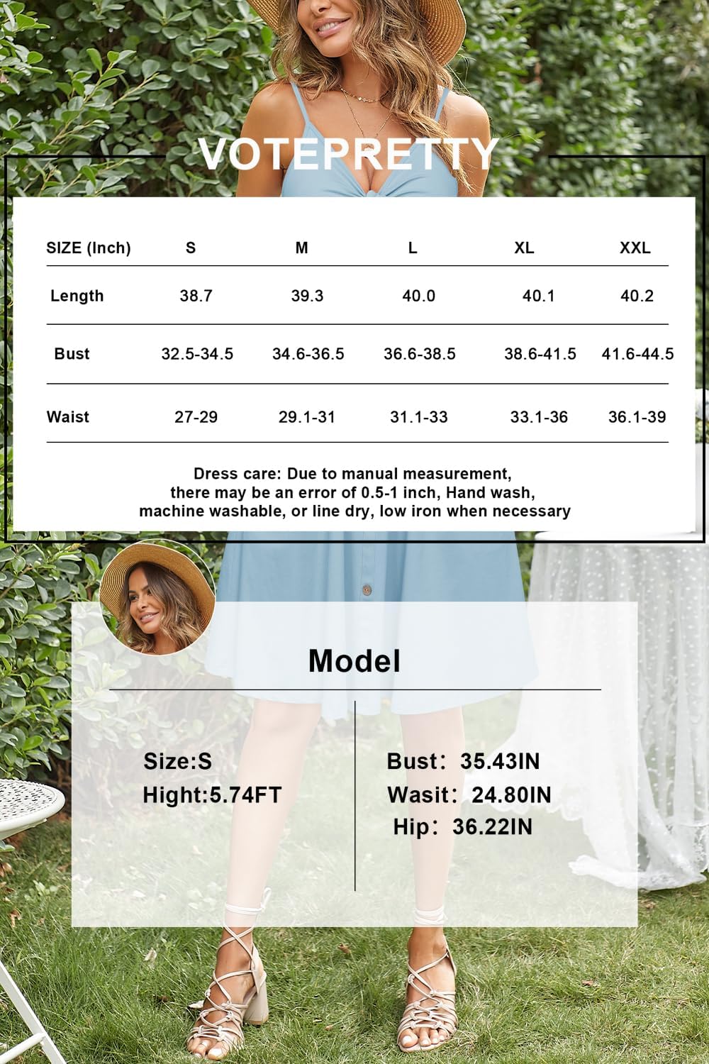 VOTEPRETTY Women's Summer Dresses Spring Sundresses Beach Clothes Outfit Vacation 2024 V Neck Casual Tropical Resort Hawaiian