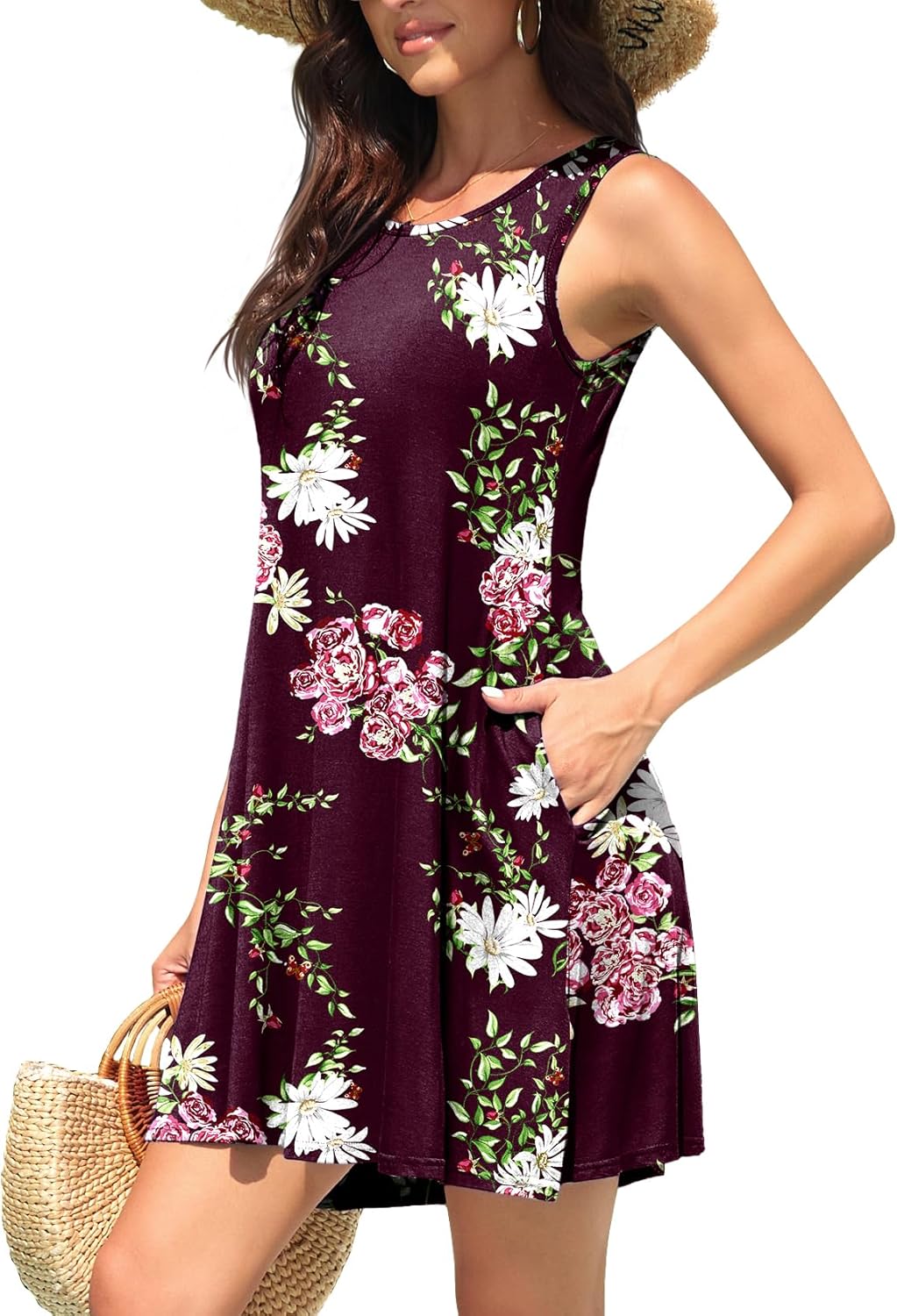 WEACZZY Women Summer Casual Swing T Shirt Dresses Beach Cover up Loose Dress