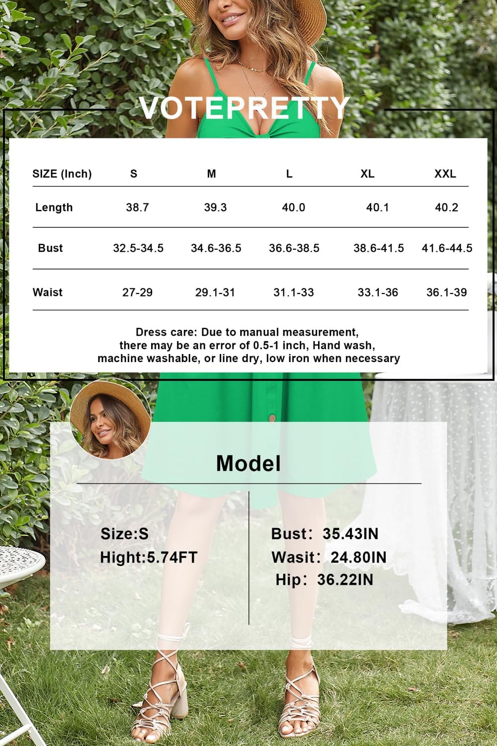 VOTEPRETTY Women's Summer Dresses Spring Sundresses Beach Clothes Outfit Vacation 2024 V Neck Casual Tropical Resort Hawaiian