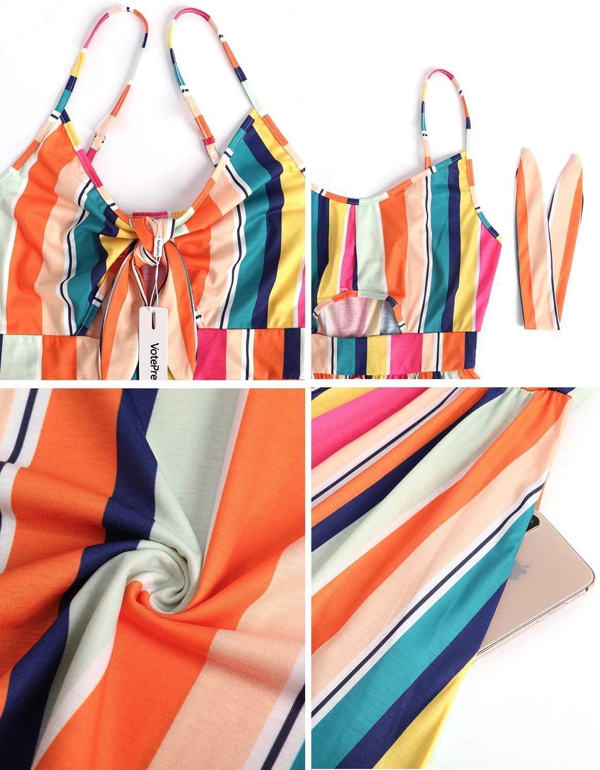 VOTEPRETTY Women's Summer Dresses Spring Sundresses Beach Clothes Outfit Vacation 2024 V Neck Casual Tropical Resort Hawaiian