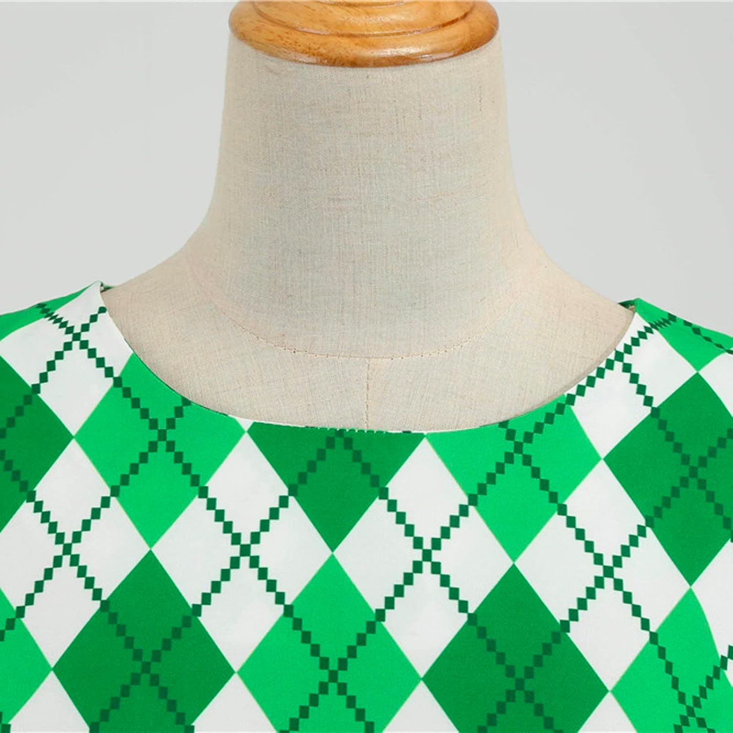 aihihe St Patricks Day Dress for Women A Line Pleated Hepburn Dress Lukcy Shamrock Print Irish Dress 2024 Vintage Dress