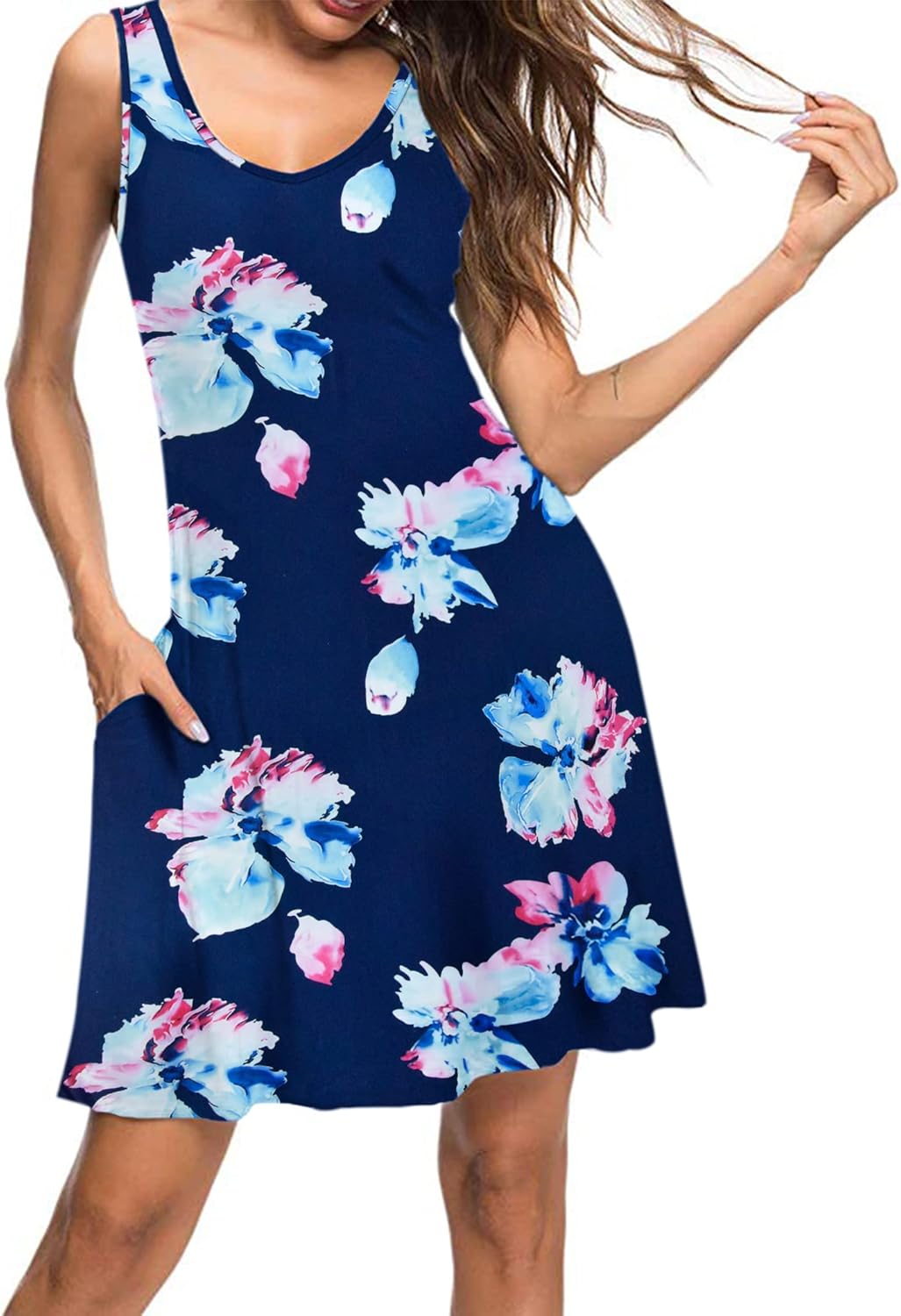 MISFAY Women's Summer Casual T Shirt Dresses Beach Cover up Tank Dress