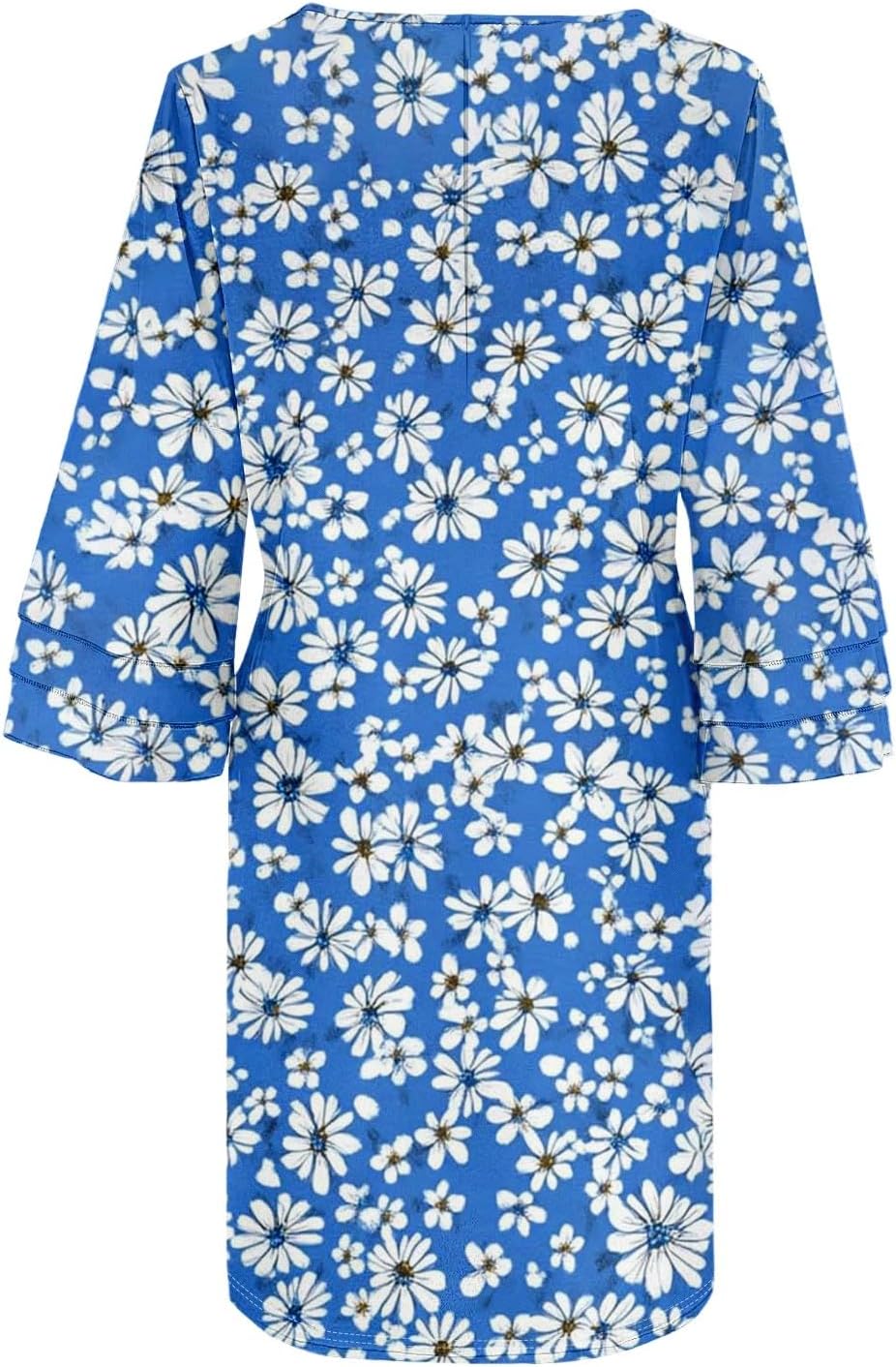 Beach Dresses for Women,2025 Summer Trendy Floral Print Boho Dress,Casual Loose V Neck Bell 3/4 Sleeve Mini Dress
