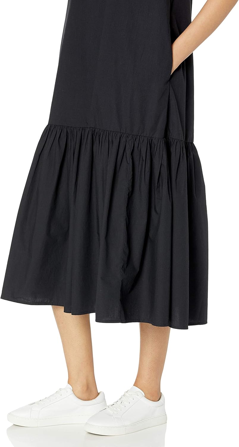 The Drop Women's Ilana Loose Sleeveless Wide-Hem Poplin Maxi Dress
