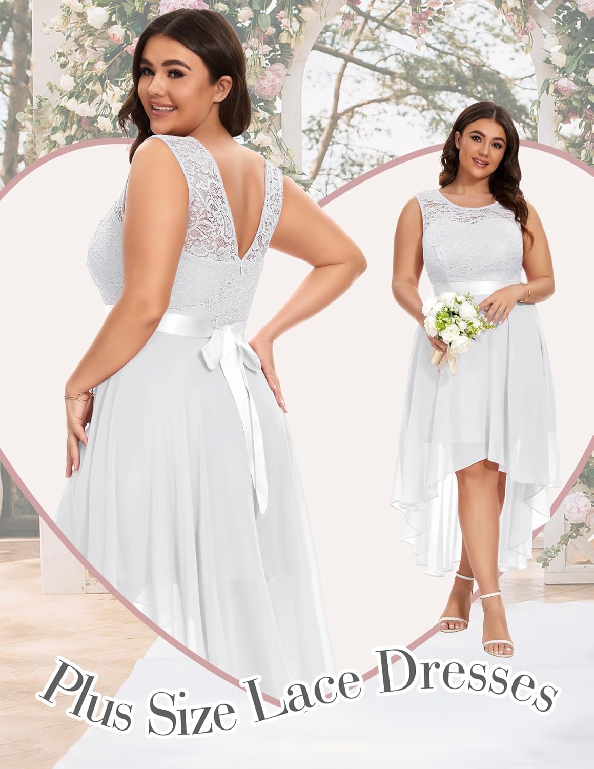 BeryLove Cocktail Prom Dresses 2025 Formal Wedding Guest Dresses Sleeveless Lace High Low Homecoming Dress