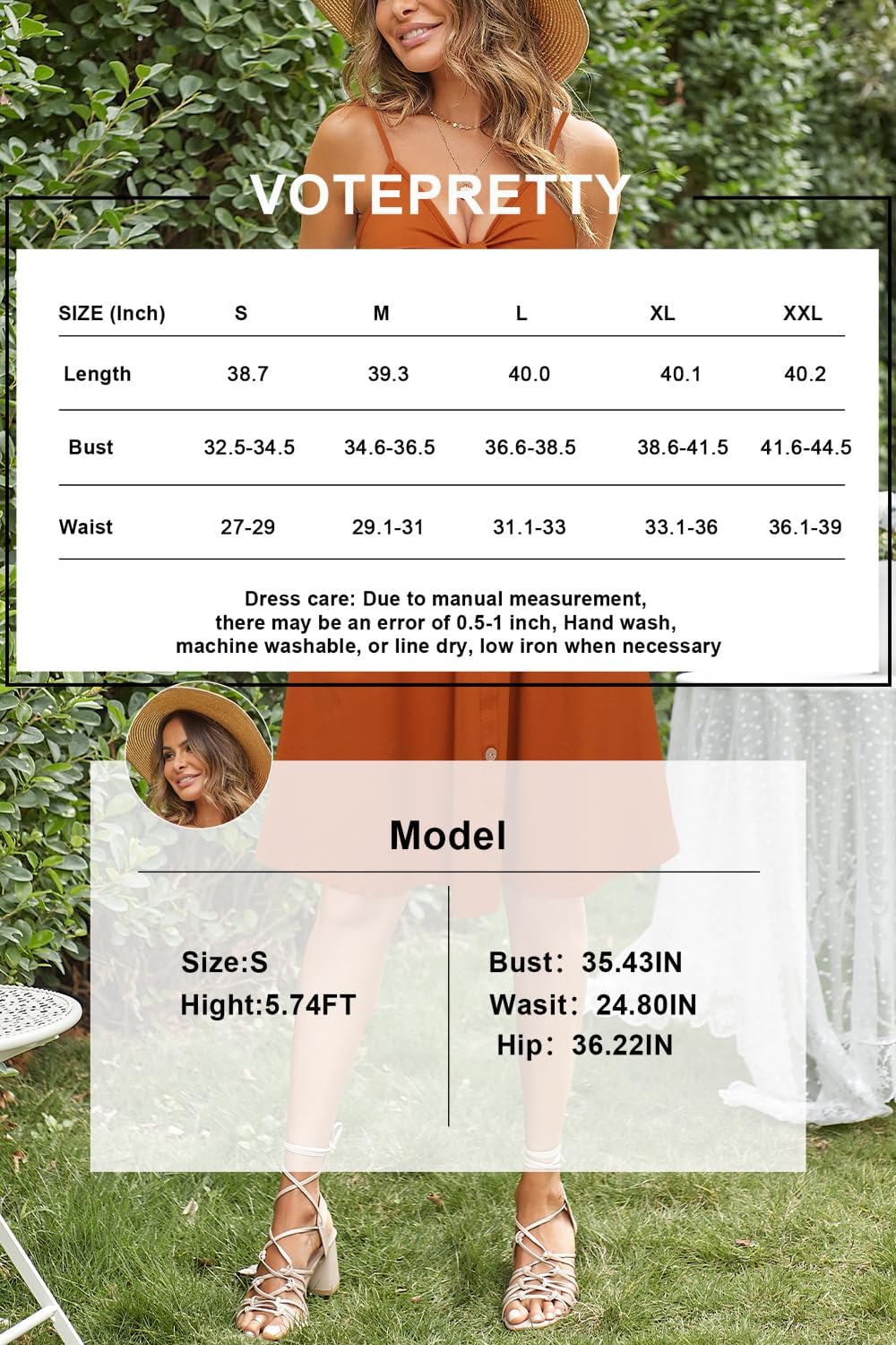 VOTEPRETTY Women's Summer Dresses Spring Sundresses Beach Clothes Outfit Vacation 2024 V Neck Casual Tropical Resort Hawaiian
