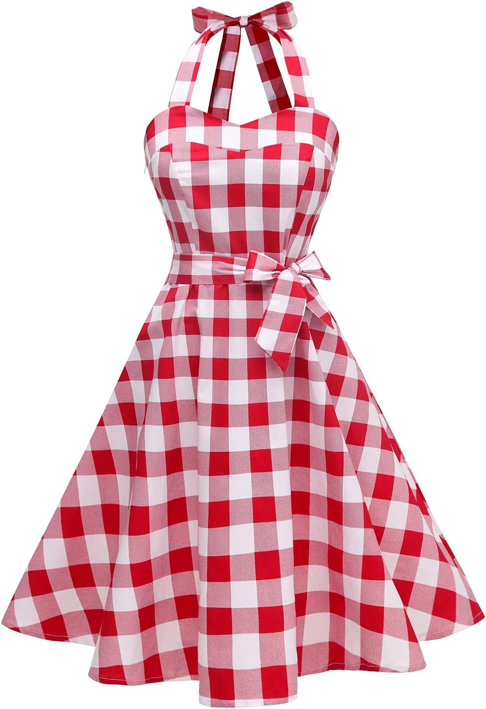 Topdress Women'sVintage Polka Audrey Dress 1950s Halter Retro Cocktail Dress