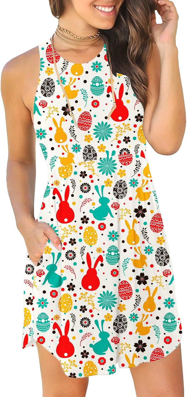 HiMONE Vacation Dresses for Women 2025 Summer Dress Women's Casual Sundresses Casual Beach Petite Sun Dress XS-2XL