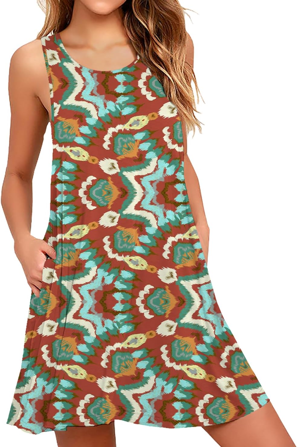 WEACZZY Women Summer Casual Swing T Shirt Dresses Beach Cover up Loose Dress