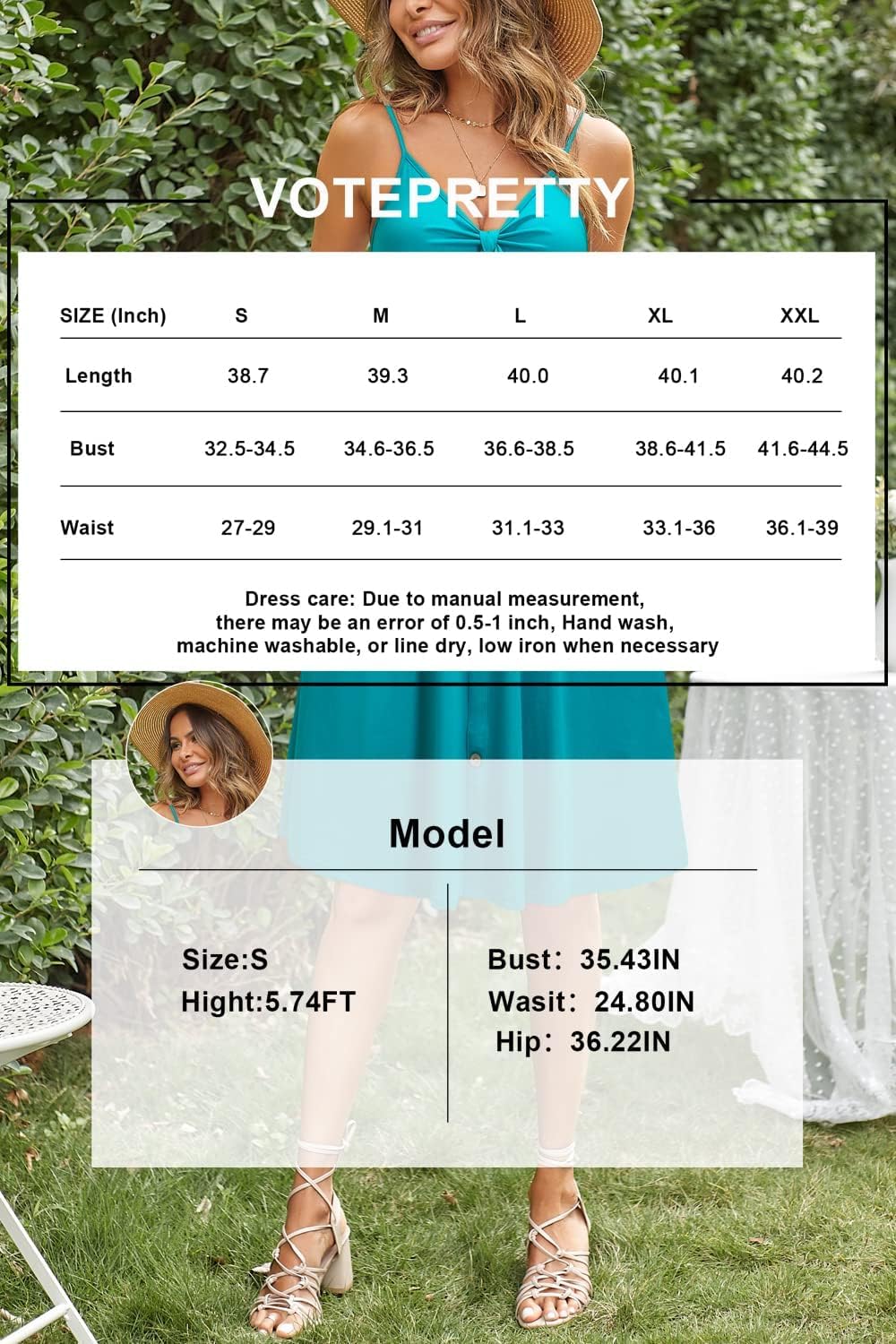 VOTEPRETTY Women's Summer Dresses Spring Sundresses Beach Clothes Outfit Vacation 2024 V Neck Casual Tropical Resort Hawaiian