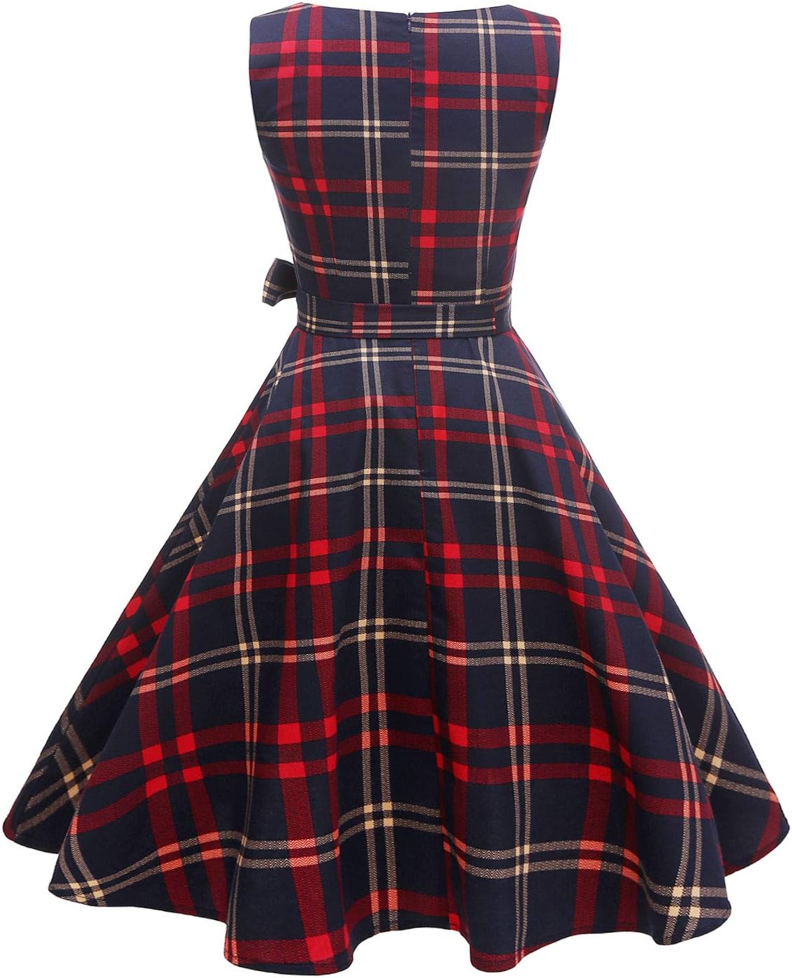 Hanpceirs Women's Boatneck Sleeveless Swing Vintage 1950s Cocktail Dress New