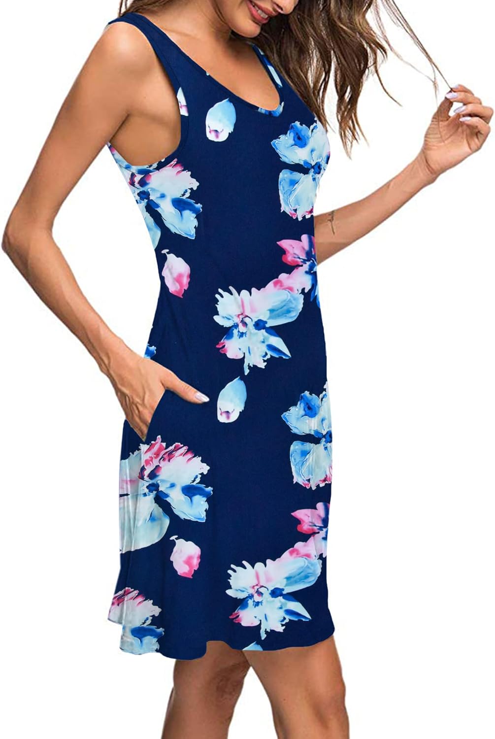 MISFAY Women's Summer Casual T Shirt Dresses Beach Cover up Tank Dress