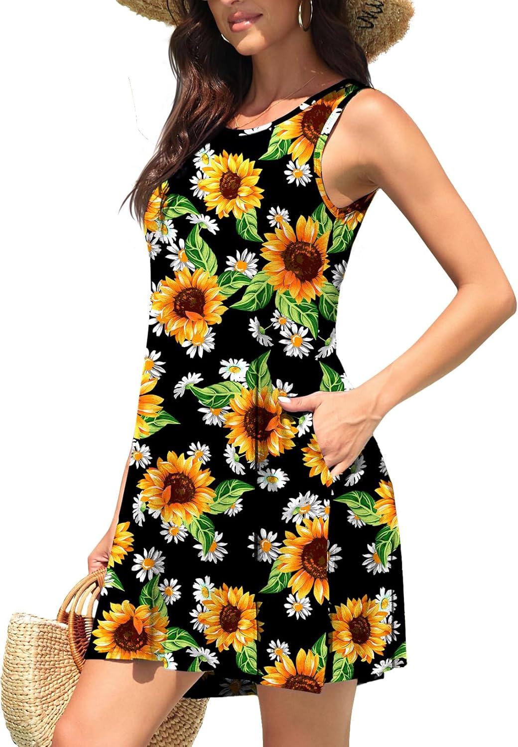 WEACZZY Women Summer Casual Swing T Shirt Dresses Beach Cover up Loose Dress