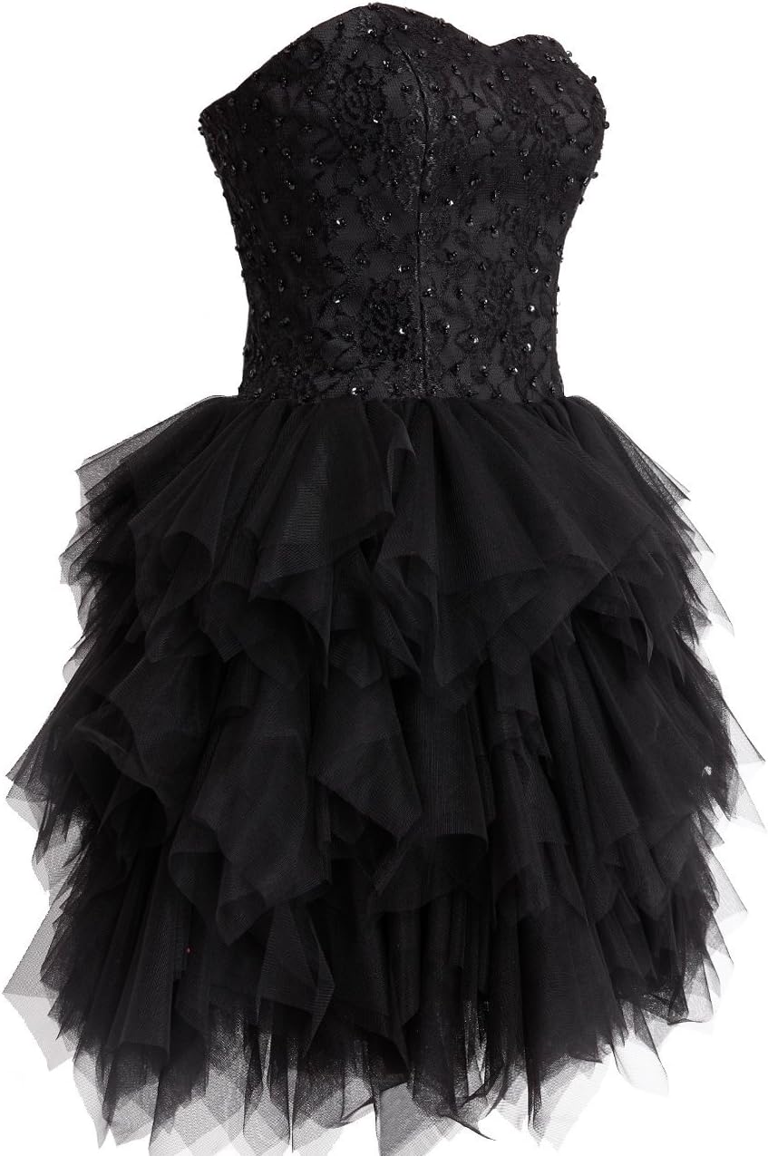 Tulle Homecoming Dresses Teens Lace Short Prom Dress Beaded Sweetheart Off Shoulder Cocktail Dress Ball Lace