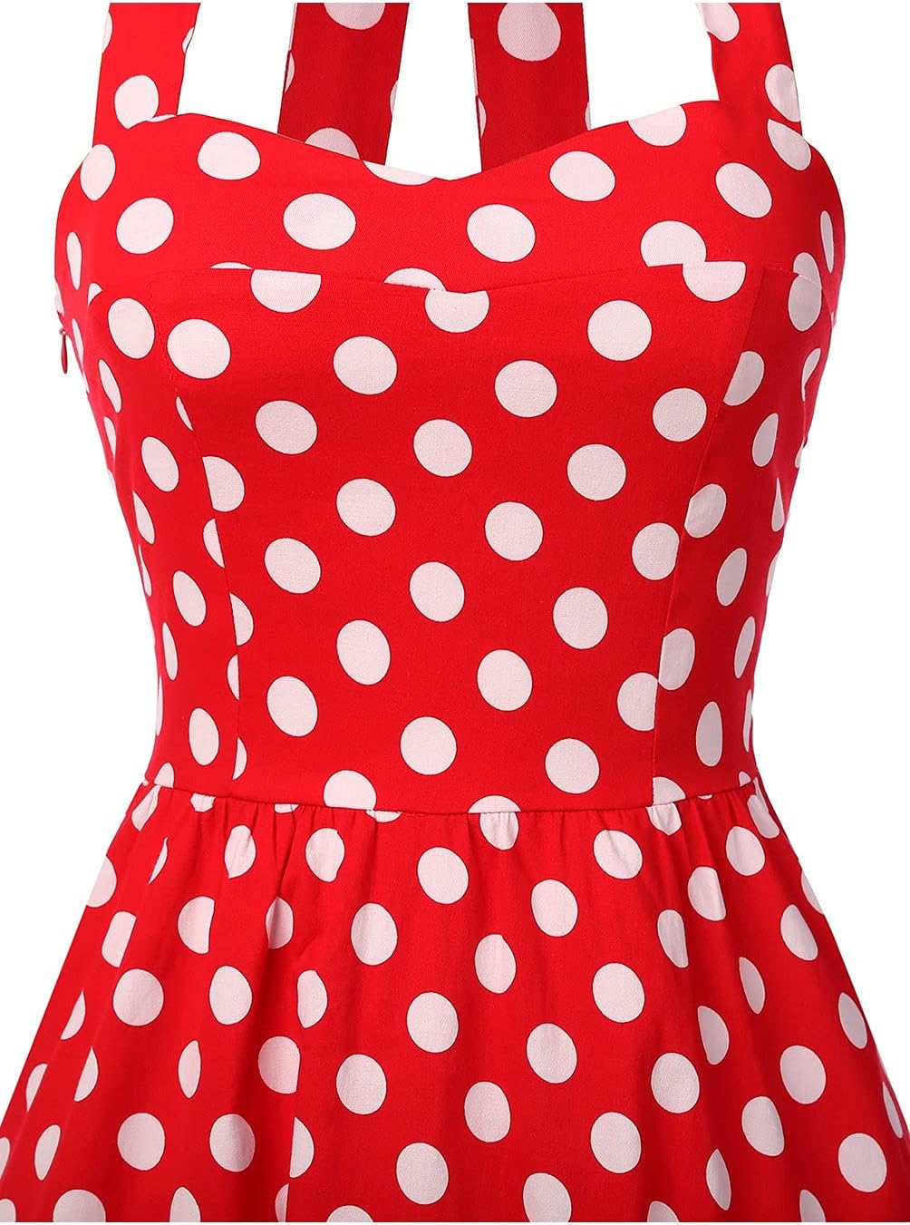 Topdress Women'sVintage Polka Audrey Dress 1950s Halter Retro Cocktail Dress
