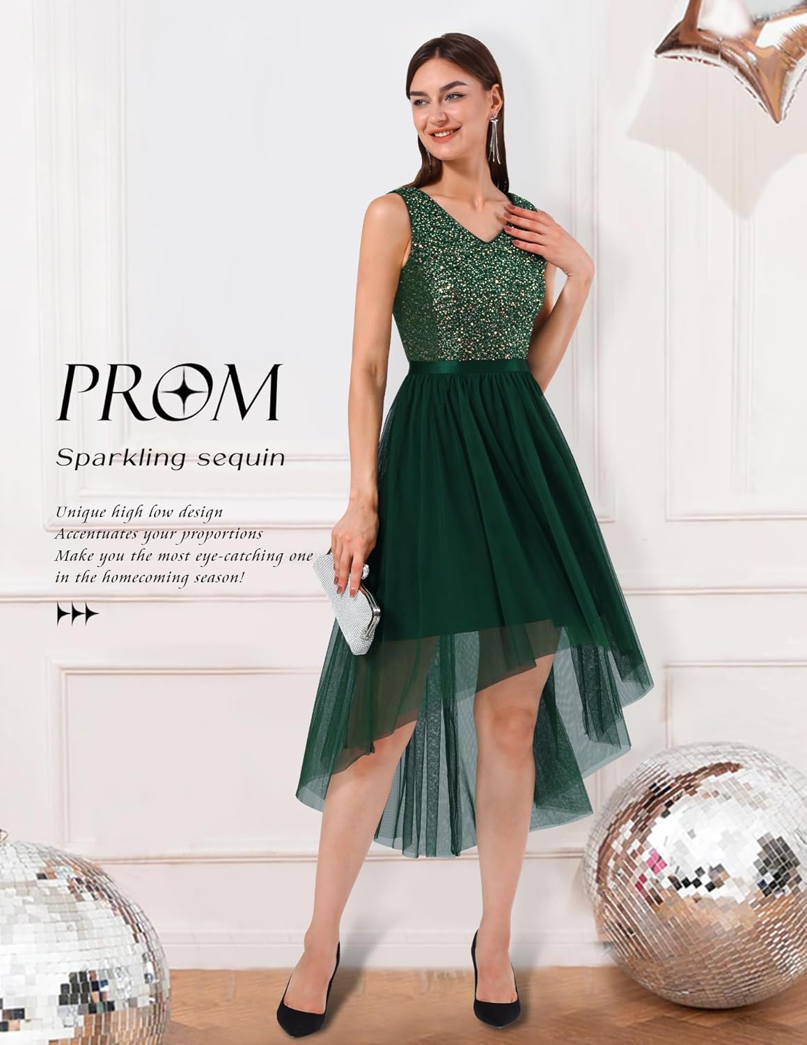 BeryLove Cocktail Prom Dresses 2025 Formal Wedding Guest Dresses Sleeveless Lace High Low Homecoming Dress