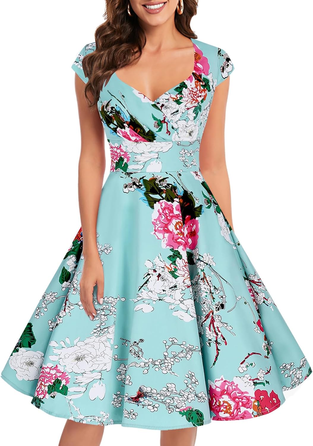 Bbonlinedress Women Short 1950s Retro Vintage Cocktail Party Swing Dresses