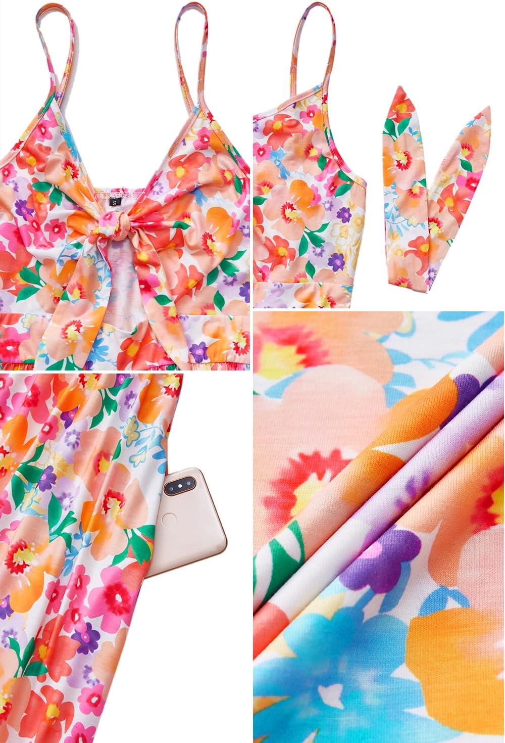 VOTEPRETTY Women's Summer Dresses Spring Sundresses Beach Clothes Outfit Vacation 2024 V Neck Casual Tropical Resort Hawaiian